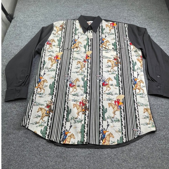 Karman Other - Deadstock Looney Tunes Western Collection Karman Mens XXL Black 90s Cowboy Shirt